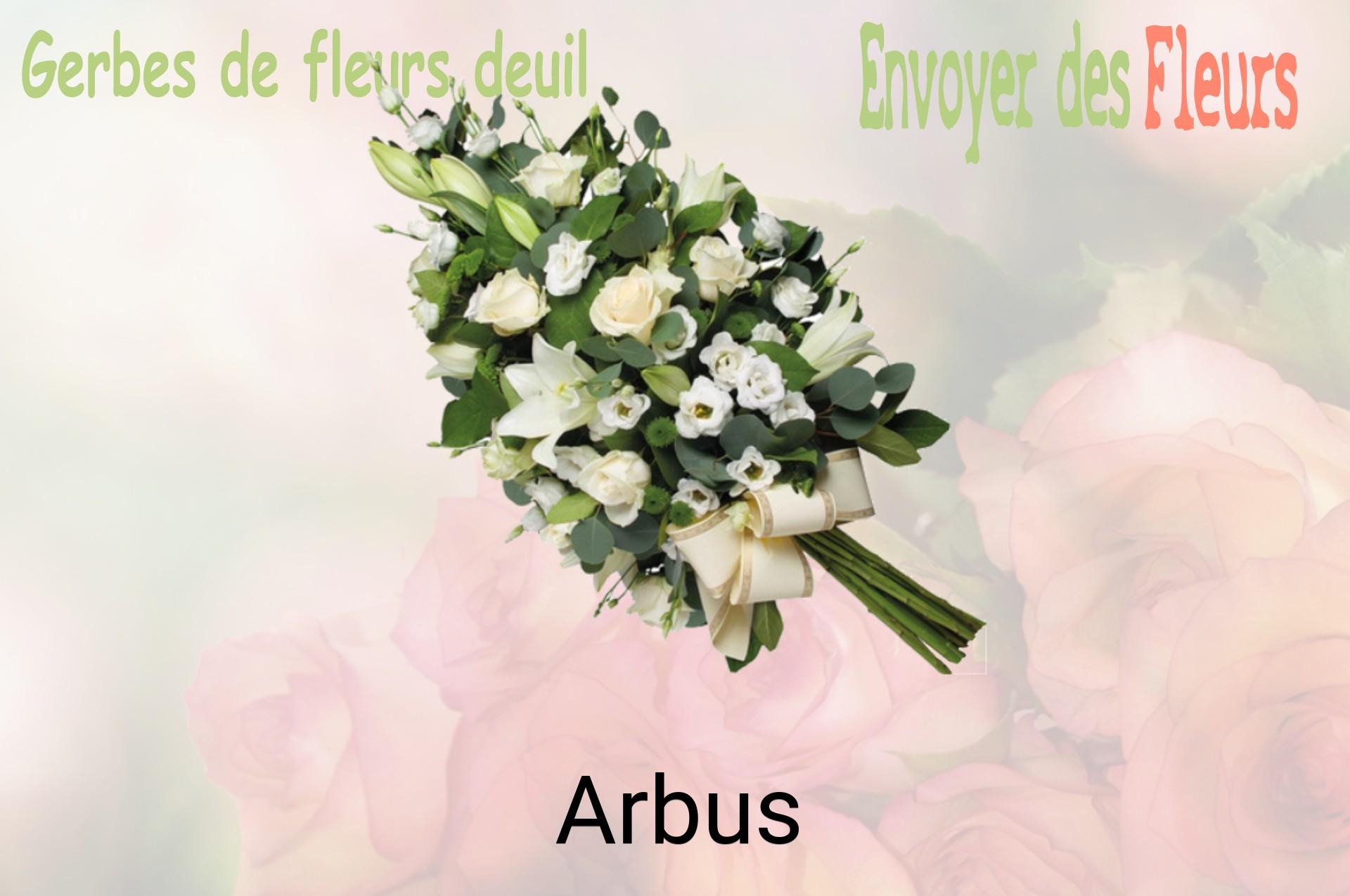 Gerbe de fleurs de deuil livrée à Arbus